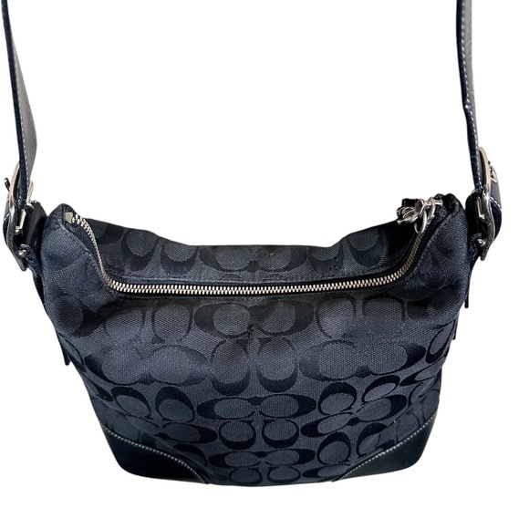 COACH Vintage Monogram Canvas Leather Trim Crossbody - Picture 8 of 14